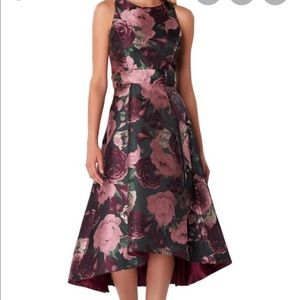 Tahari ASL Floral Jacquard Hi-Low Dress